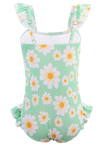 DAXIANG Girls One Piece Ruffle Strap Swimsuit Quick Dry Mermaid Swimwear Beach Sport Bathing Suit for Toddler Kids 4-11 Years2