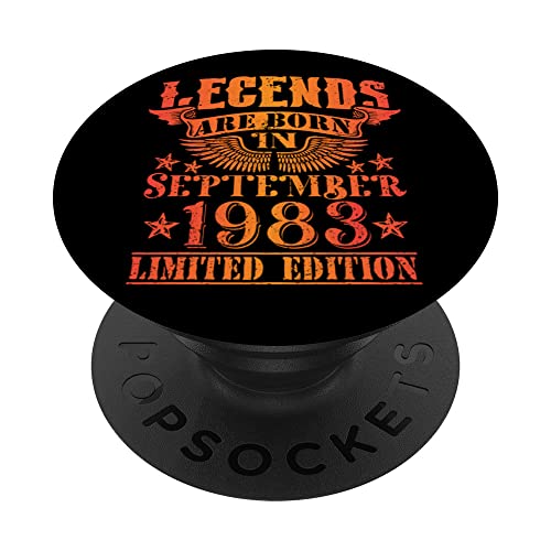 Cumpleaños Septiembre 1983 Edición Limitada Regalo Vintage PopSockets PopGrip Intercambiable
