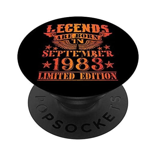 Cumpleaños Septiembre 1983 Edición Limitada Regalo Vintage PopSockets PopGrip Intercambiable