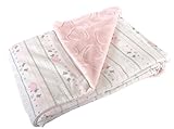 Stephan Ba+A22:H23by Super-Soft Reversible Plush Fleece Crib Blanket, Pink Lambs