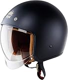 Royal M139 Open Face Motorcycle Helmet - DOT Approved, Multi-Sport Impact Protection with Unique Design and Classic Style for Adult Men and Women (Matte Black, L)