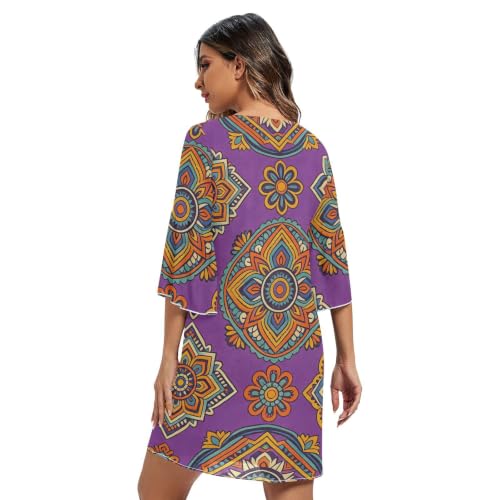 Robe décontractée en mousseline violette idéale pour vos sorties d'été - 2