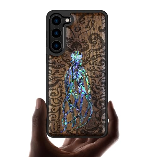 Étui Samsung S23 Plus de luxe en marqueterie de nacre et bois