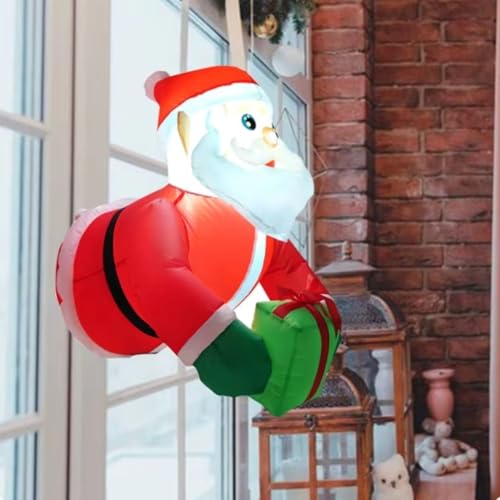 Papai Noel Inflável Voando Presente fixados na Janela LED Bivolt