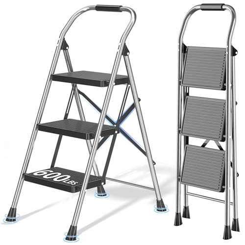 3 Step Ladder 600Lbs Foldable