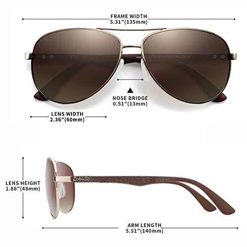 Zenottic Polarized Aviator Sunglasses For Men&Women Carbon Fiber Temple Pilot Sun Glasses With Mirrored Lens Uv Protection #TOP2