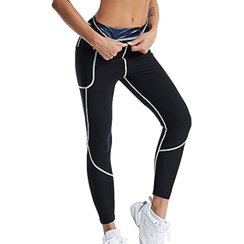 LAZAWG Sauna Leggings for Women Sweat Pants High Waist Compression Slimming Hot Thermo Workout Training Capris Body Shaper Sport Exercise Cover