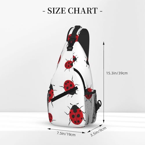Cross Chest Bag Diagonally-Ladybug Print Durable Hiking Daypacks With Large Capacity For Women Men3