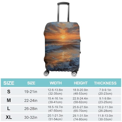 Sunset Seascape Luggage Cover, Washable Elastic Suitcase Cover Protector Fit 18-32 Inch Luggage2