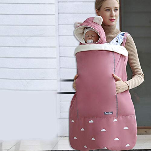 Manteau De Portage Hiver Sac Cape Pour 0 2 Bebe Naissance Avec Poche Chaude Manteau Capuchon De Velours Douillet Et Chaude Pour Transporteur De Maman Bebe Multifonctionnel Housse De Protection Cafe Brun Sacs De Portage