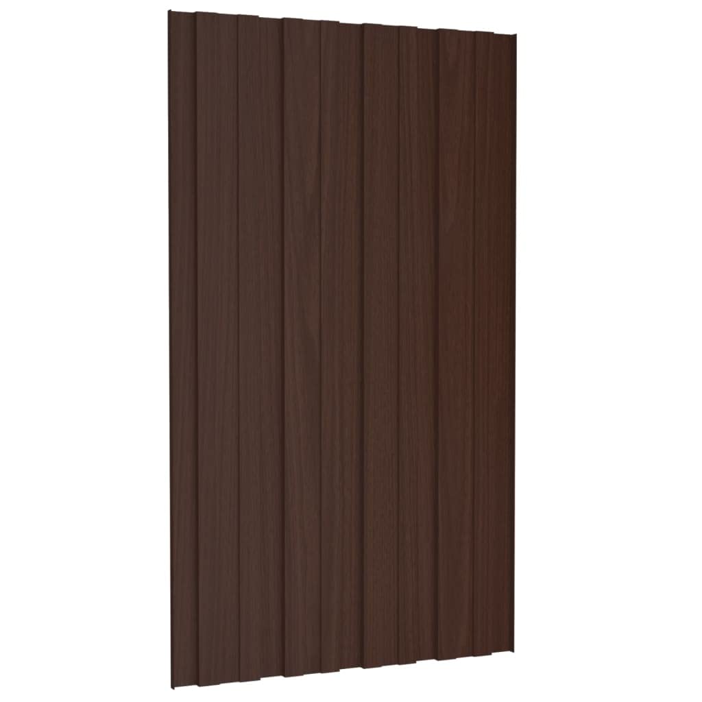 Genérico Panel para tejado Acero galvanizado marrón 36 Unidades 80x45 cm,Techo-317206