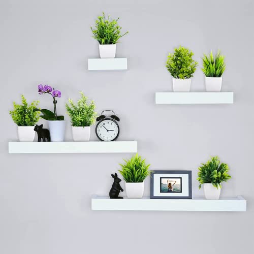 Image of Dekorly Artificial Potted Plants, Artificial Plastic Eucalyptus Plants Small Indoor Potted Houseplants, Small Faux Plants for Home Decor Bathroom Office Farmhouse (Set 0F 12)