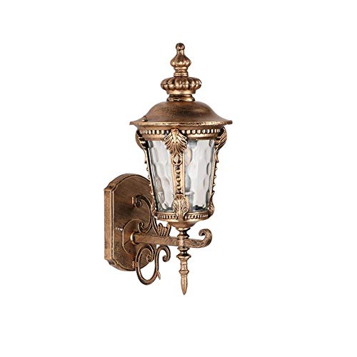 Lumière murale rétro bronze extérieur et applique murale étanche en verre