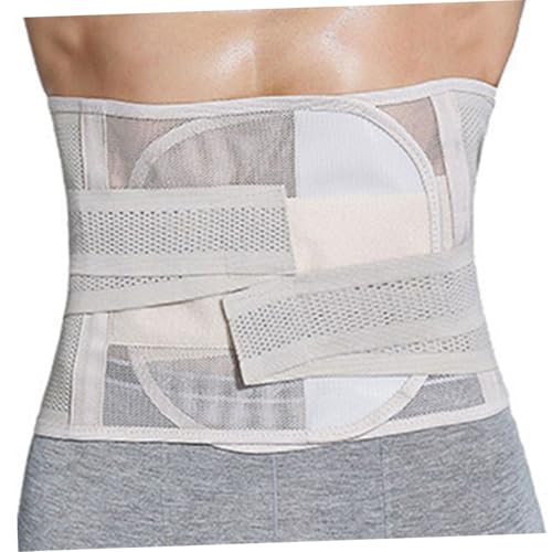 KOMBIUDA Men Women Slimming Waist Trimmer Belt Wrap for Belly Fat Reduction Comfortable Lightweight Supports Abdomen Lower Back for Workouts and Daily Wear Beige