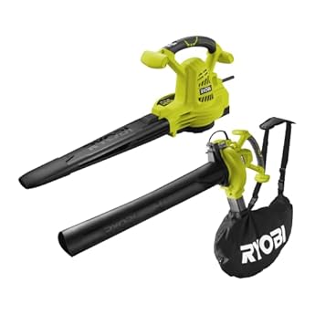 Foto di Ryobi RBV2800CSV Soffiatore Aspiratore Trituratore Elettrico 2800W, Velocità Aria 345 km/h, Triturazione 16:1, Tubo Removibile, Impugnatura Ergonomica, Sacco 45L