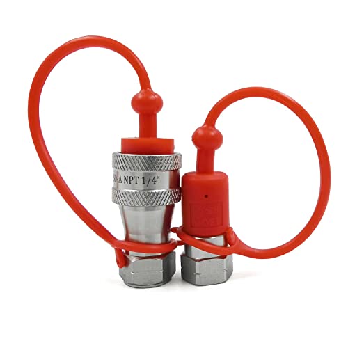 Image of 1 /4 inch NPT Thread ISO 7241-1 Series A Quick Disconnect Coupling set W /dust caps