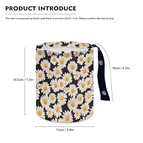 Image of White Daisy Florals Car Trash Storage Box Multifunctional Garbage Bags for Car, Office, Home, Travel Camping Accessories, Keep Tidy