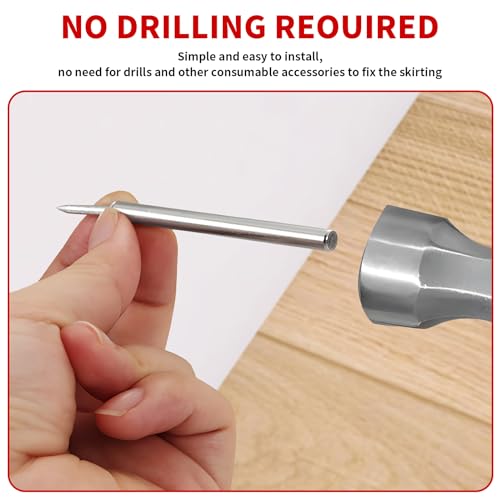 300pcs Double Head Skirting Thread Seamless Nail Double Head Nails Double Side Nails With 3 Installation Barrels for Skirting Seamless Nails Double-Head Screw Solid Wood Baseboard Screws - Image 4