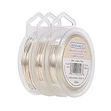 silver wired stereo headset [Paket beinhaltet]: 3 Rollen Silberdraht unterschiedlicher Dicke, 1 Rolle pro Größe, 132 Fuß/40 m insgesamt, erfüllen verschiedene handwerkliche Anforderungen