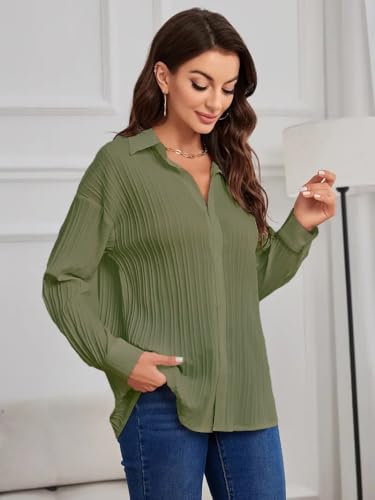 Image of CB-COLEBROOK Oversized Textured Beach Summer Shirt for Women | Shirt for Women Stylish Western | Women Long Shirt Top | Women Casual Shirt