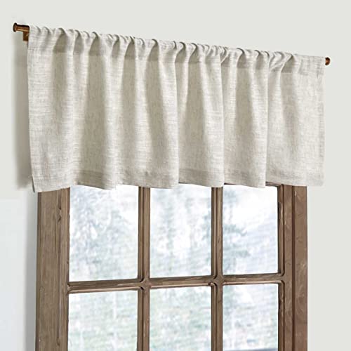 Oindec 2 Pack Kitchen Valances For Windows Modern Farmhouse Cotton Linen Valance Curtains Topper Country Rustic Bathroom Small Window Treatment Bohemian Decor thumb #5