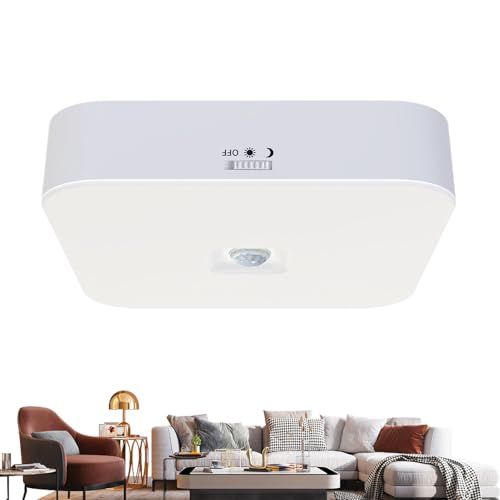 Genérico Luz De Techo Con Sensor De Movimiento | Luz para Techo Inalámbrica,Lámpara Moderna Recargable 2 Modos Para Hogar, Baño, Despensa, Entrada, Garaje Y Lavandería