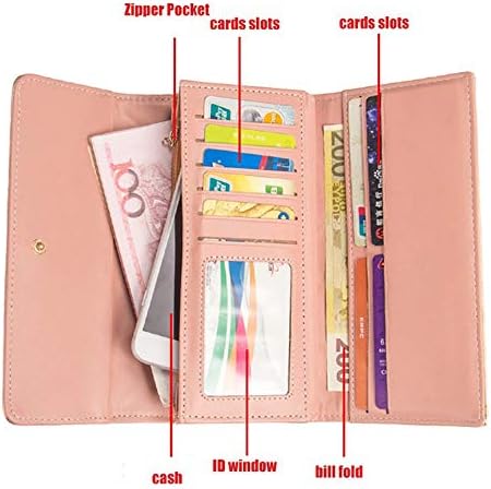 Symphonyw PU Leather Wallet Crown Women Ladies Girls Purse,Long Fashion Crown Female's Handbag Money Bag, Blue - Image 4