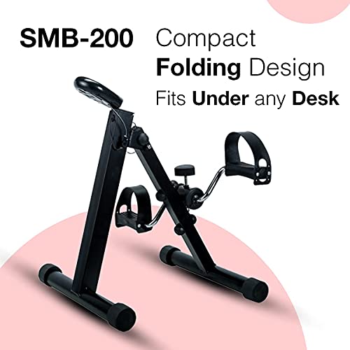 Image of SPARNOD FITNESS SMB-200 Cycle Pedal Exerciser with Adjustable Resistance - Suitable for Light Exercise of Legs, Arms, and Physiotherapy at Home, Black