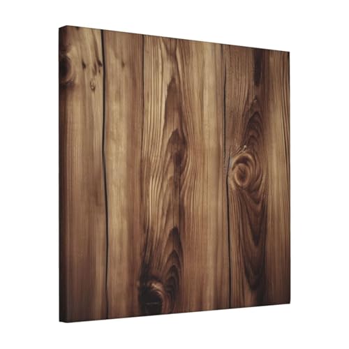 Toile murale moderne bois 40x40 cm - Tableau nature pour décoration de chambre et bureau