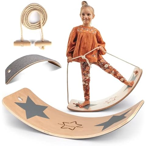 Kids Woody Star® Balance Board Kinder Holz 80x30cm Montessori Spielzeug ab 3 Jahre Cover