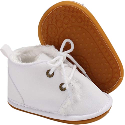 Fnnetiana Multicolor Unisex Baby Warm Non-Slip Soft Sole Boots Infant Prewalker Nursling Snow Shoes(12-18 Months,White)