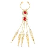 SM SunniMix Bracelet de Danse du Ventre Accessoires de Danse Orientale avec Bijoux pour Ongles
