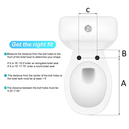 Elongated Bidet Toilet Seat,Non-Electric Bidet with Self Cleaning Dual Nozzles,White Bidet Attachment for Toilet,Toilet Seat Elongated with Quiet-Close Bidet Sprayer, Toilet Water Spray