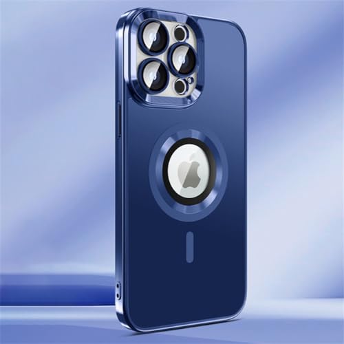 Protège-téléphone magnétique bleu marine pour iPhone 13 en silicone souple