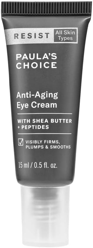 RESIST-Anti-Aging Eye Cream w/Shea Butter & Peptides, 0. 5 oz Tube Face Cream for Fine Lines & Wrinkles Around the Eye