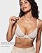 INLYRIC Women's Cosnufy Sheer Balconette Bra Demi Unlined Plunge Mesh See Through Sexy Bras Underwire Coconut White 36B
