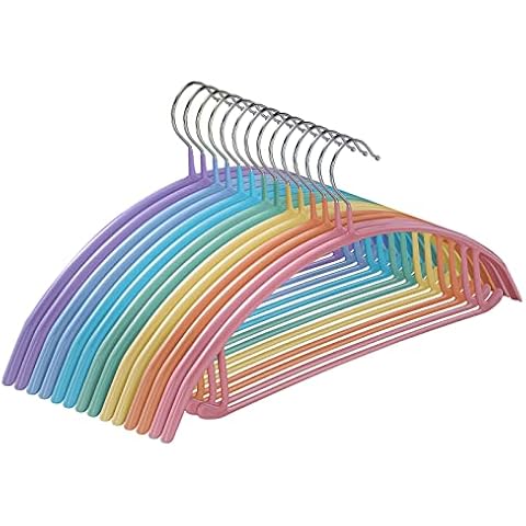 MOPALL Clothes Hangers 14 Pack, Non Slip PVC Coating Metal Sweater Hanger Shoulder Bump Free, 16.5 inch Wide Heavy Duty Durable Adult Coat Hangers for Closet, Suit, Dress, Jacket, Pant, Shirt Cover
