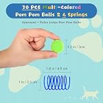 30 Pcs Premium Silent Cat Pom Pom Balls, Interactive Lightweight Assorted Colors Fuzzy Toy Balls (1.2 inches), with 4 Pcs Cat Spring Toy for Indoor Kitten Playing Exercising - Image 5