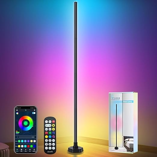Markaret Silicone Corner Floor Lamp RGBW, LED Floor Lamp with APP, IF Remote Control, Music Sync, Timer and 16 Million DIY Colors, Smart Corner Light for Gaming Rooms Bedrooms (Corner RGB Floor Lamp)-image-29