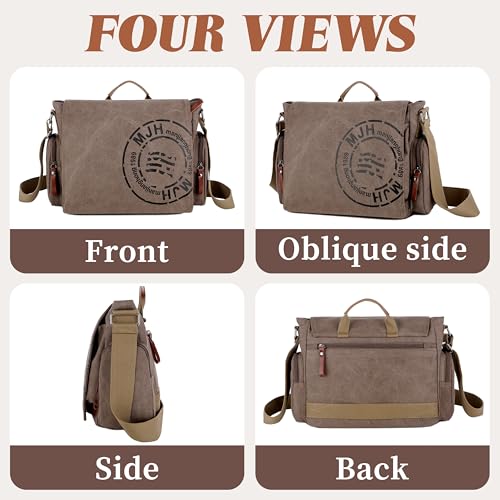 Bandolera de lona para hombre ideal para viajar con portátil de 13,5 pulgadas 3