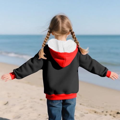 Girls Hoodies Thick Sherpa Lined Fall Jackets Warm Hooded Zip Up Sweatshirts with Pockets Tween Girls Trendy Clothes3
