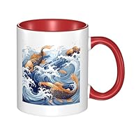 11 Ounce Coffee Mugs: Our Carp With Wave Patterned Mugs With Large Capacity So These Coffee Cups Can Hold Large Volumes Of Drinks. The Coffee Cup Measures 3.74 Inches In Height And 3.3 Inches In Cup Mouth Diameter.Extra Large Capacity Mug, You Will M...