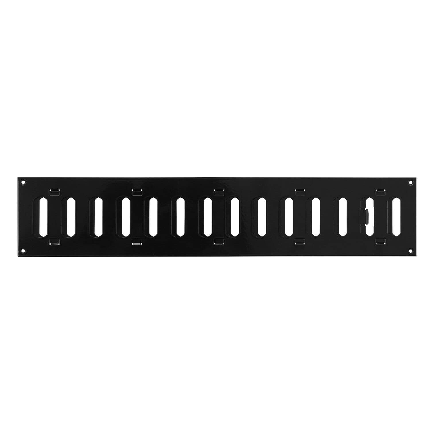 Prostko Ltd Black Metal Air Vent Grille/ 500Mm X 100Mm/ With Shutter Flat Louvre Duct Cover