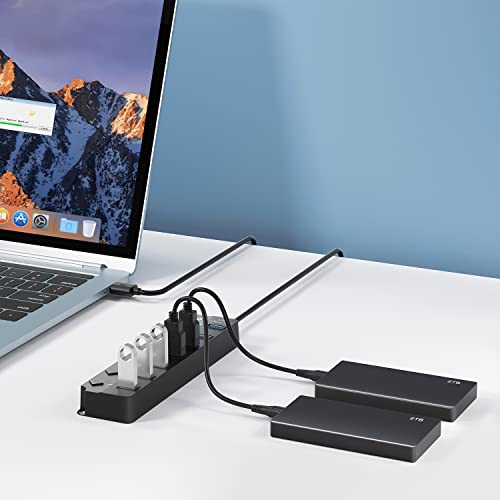 image for ONFINIO USB Hub 3.0, 7-Port USB Hub Splitter with Individual On/Off Sw