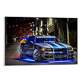 WXXF Nissan Skyline Fast and Furious 2 Night Leinwand Kunst 