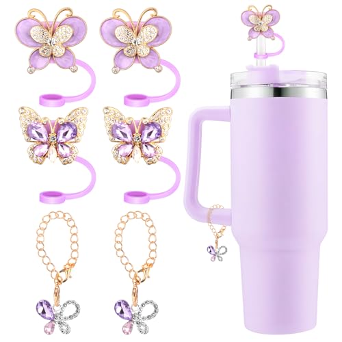 Crystal Diamond Bling Butterfly - Tapas de silicona para vaso Sta...