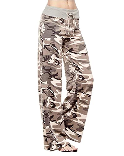 Image of NEWCOSPLAY Women's Comfy Pajama Pants Casual Drawstring Palazzo Lounge Wide Leg Pants