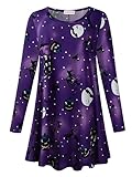 LARACE Plus Size Tops Halloween Shirts For Womens Long Sleeve Pumpkin Tunic For Leggings Flowy Blouse Loose Fit Clothes(Flower61 3X)