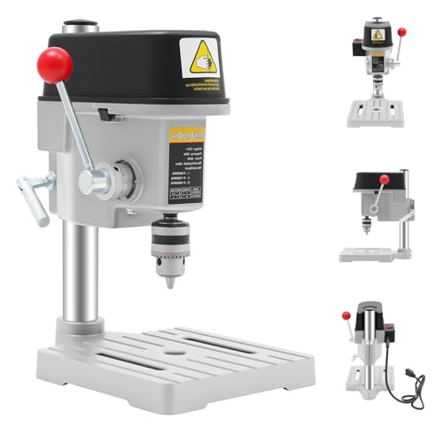 Image of Upgrade Mini Benchtop Drill Press, 110V 340W Portable Electric Mini Bench Drill Press Metal Wooden DIY Jewelry Making Crafts Tool w/ 3-Level Speed Adjustment for DIY