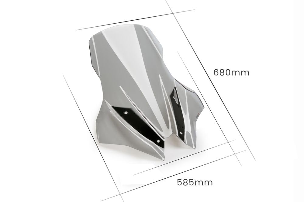 Puig 21120H Pantalla V-Tech Line Touring en acrílico de 4 mm con diseño aerodinámico anguloso para máxima protección y reducción de turbulencias, Ahumado